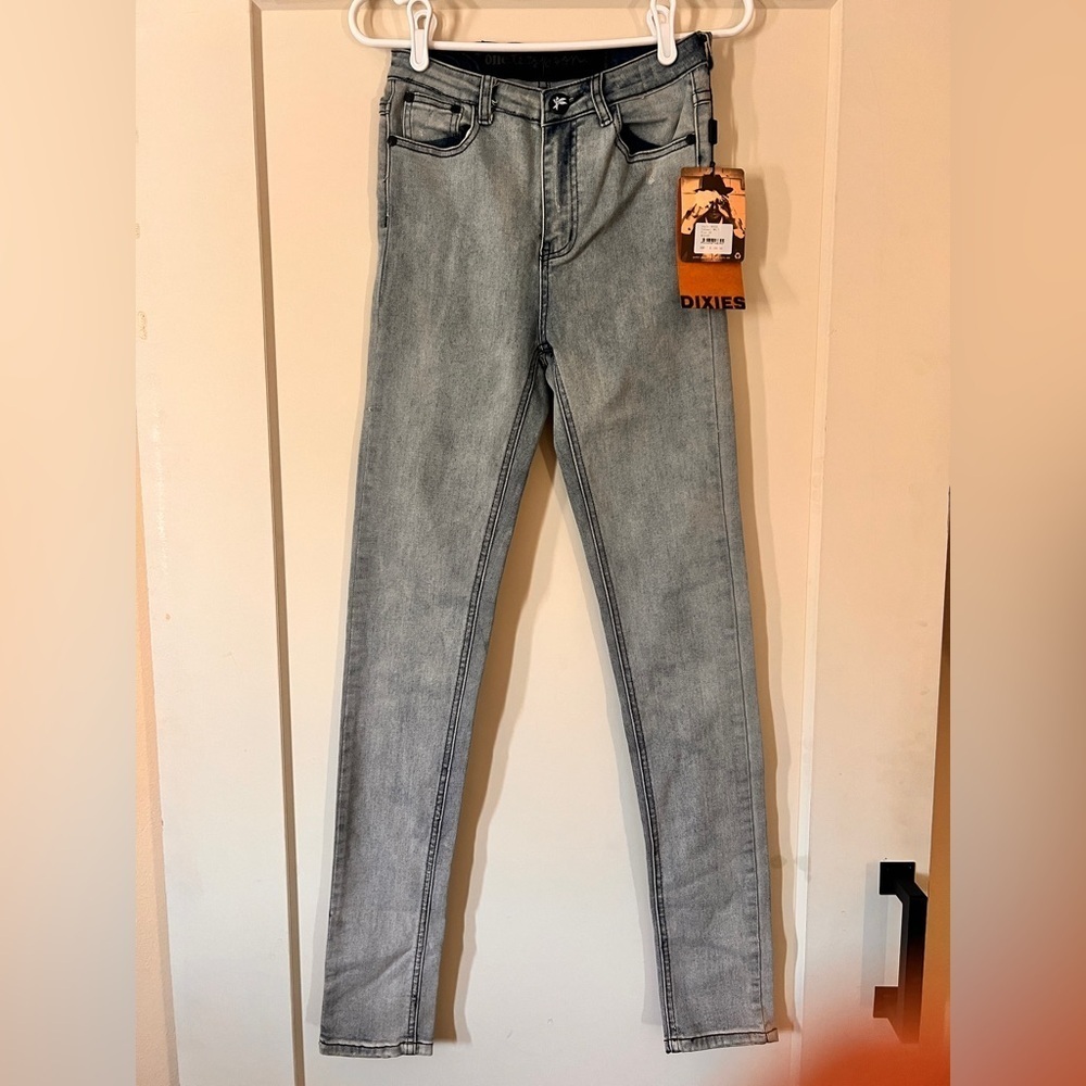 One Teaspoon Light Blue distressed Skinny Jeans waist "13" "14" Stretched